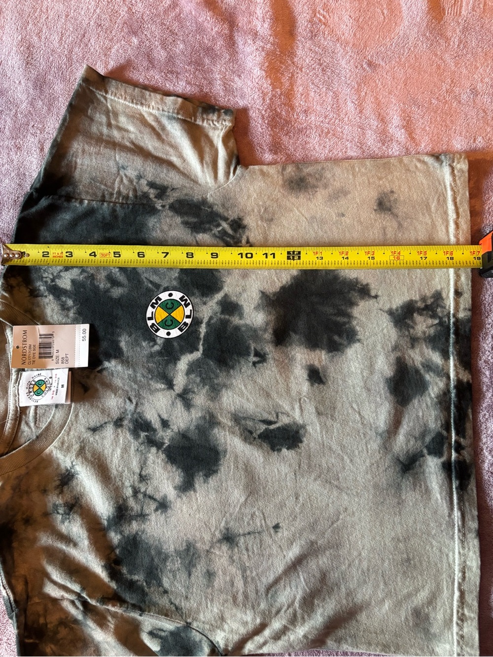 Cross Colours BLM Tie Dye Sage Crop Top Grey Green Nordstrom CL1717CBM Mens M - Picture 5 of 5
